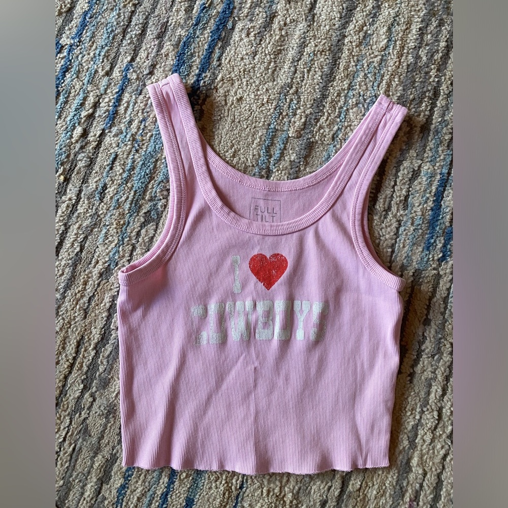 Women’s Size Small Crop Tank Top I love Cowboys